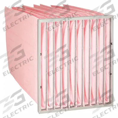 GRAINGER Pocket Air Filter: 24 in x 24 in x 29 in, MERV 13, Pink, Synthetic - MERV 13 Pocket Air Filters