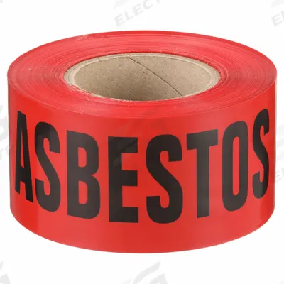 APPROVED VENDOR Barricade Tape: 500 ft Lg, 3 in Wd, Danger Asbestos Removal Legend - Specific Danger Messaging Barrier Tape