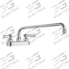 CHICAGO FAUCETS Low Arc Kitchen Faucet: 895, Cast Brass, Centerset, Deck, 2 Mounting Holes, Lever (MPN 895-L12ABCP). Key specifications — Series: 895; Brand: CHICAGO FAUCETS.