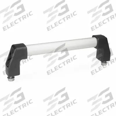 JW WINCO Pull Handle: Threaded Holes, Front-Mount, 13.78 in Mounting Hole Center to Center - Load-Rated Straight-Leg Tubular Pull Handles