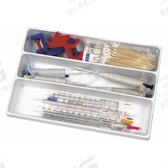 Drawer Organizer: 12 1/8 in Overall Wd, 2 1/2 in Overall Ht, 17 7/8 in Overall Lg, Polystyrene (MPN HS2538A). Key specifications — Material: Polystyrene; Mounting Location: Benchtop; Color: White; Product Type: Lab Drawer Organizer; Total Holding Capacity: Lab Supplies; Brand: HEATHROW SCIENTIFIC.