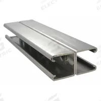 Strut Channel, Slotted Back-to-Back: 316 Stainless Steel, Polished, 12 ga Gauge, Slotted Holes (MPN S65810SB58). Key specifications — Material: 316 Stainless Steel; Color: Silver; Finish: Polished; Slot Type: Slotted; Brand: CALBRITE.
