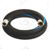 Water Suction and Discharge Hose: 4 in Hose Inside Dia., 150 psi, Black, 4 in x 4 in Fitting Size (MPN RSG400-25MF-G). Key specifications — Temp. Range: -25° to 200°F; Hose Color: Black; Brand: CONTINENTAL.