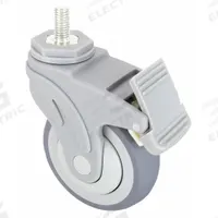 APPROVED VENDOR Stem Caster: Swivel, 4 in Wheel Dia., Inch, 1 1/4 in Wheel Wd, Polyolefin (MPN P17S-RP040K-ST2-TB-001). Key specifications — attr1111390: APPROVED VENDOR; attr1111403: Ball; attr1111394: 1/2"-13; attr1111436: Gray; attr1176848: Swivel with Total Lock.