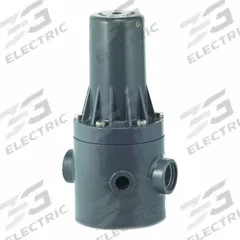 PLAST-O-MATIC Pressure Regulator: PVC, FKM, NPT x NPT, 1 1/2 in Inlet Connection Size (MPN PRHM150V-PV). Key specifications — Brand: PLAST-O-MATIC.
