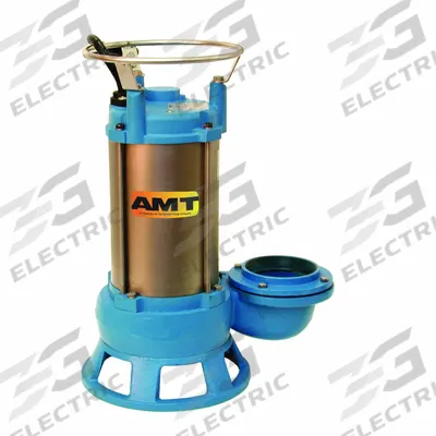 AMT PUMPS Submersible Pump: Vertical, Single Phase, 3 hp, 230V AC, 210 gpm @ 10' of Head - Shredder Pumps