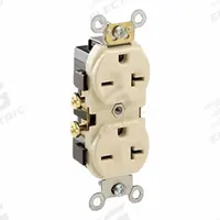 LEVITON Duplex Receptacle Outlet: Duplex, 6-20, Ivory, 250V AC, 20 A, 2 Pole / 3 Wire (MPN 5822-I)