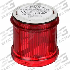 EATON Tower Light Module: Flashing, 24V AC/24V DC, Red, 73 mm Overall Dia, 3 in Overall Ht, SL4 (MPN SL7-BL24-R). Key specifications — Brand: EATON; Compatible with Series: SL4; Lens Color: Red; Operating Voltage: 24V DC; Manufacturer Part Number: SL7-BL24-R.