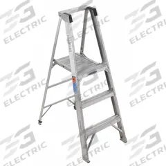 WERNER Platform Stepladder: 3 ft Ladder Size, Aluminum, 300 lb Load Capacity, 15 lb Wt (MPN P373). Key specifications — Brand: WERNER; Included Features: Guard Rail.