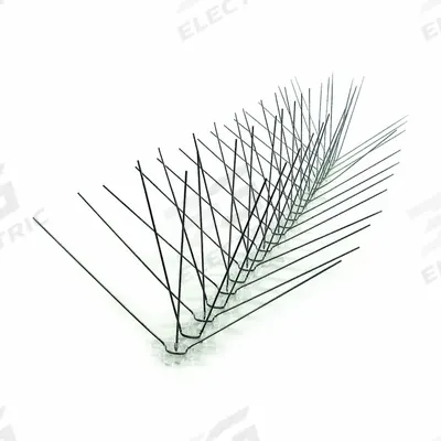 BIRD-X Bird Repellent Spikes: Narrow, Plastic Base, Silver, 100 ft Overall Lg - Bird Spikes