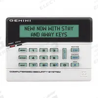 NAPCO Intrusion System Keypads: 4 3/8 in Overall Ht, 1 1/8 in Overall Lg, 5 7/8 in Overall Wd, LCD (MPN GEM-RP8LCD). Key specifications — Brand: NAPCO; Integral Zone Expander: Yes; Keypad Display Type: LCD; Product Type: Keypad.