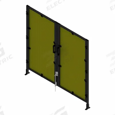 FAZTEK T-Slot Framing System Door: Stand-Alone, Black, Double Swing - Wire Mesh Standalone Door Kits
