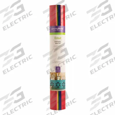 CRICUT Iron-on Material: Green/Pink/Purple/Red/Royal/Yellow, 12 in, 12 in, 6 Sheets (MPN 2004815) - Die Cutting Materials