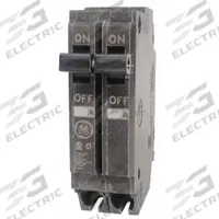 GE Miniature Circuit Breaker: THQP, 45 A, 120/240V AC, Single Phase, 10kA at 120/240V AC, Std (MPN THQP245). Key specifications — Amps: 45 A; AC Voltage Rating: 120/240V AC; Phase: Single; Max. AIR Rating: 10kA at 120/240V AC; For Use With: GE Panelboards.