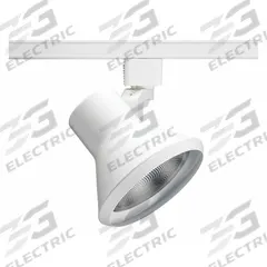 Track Lighting Head: Incandescent, Flared Shape, 75 W, 4 7/8 in Dia, 3 3/4 in Lg, White (MPN R552 WH). Key specifications — Brand: JUNO LIGHTING; Lighting Technology: Incandescent; Housing Color: White.