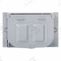 LEVITON Weatherproof Cover: Aluminum, Duplex Receptacles/GFCI/Single Receptacle, 1 Gangs, 3R, Gray (MPN WM1H-GY). Key specifications — Brand: LEVITON; Color: Gray; Compatible with Product Type: Single Receptacle; Mounting Orientation: Horizontal.