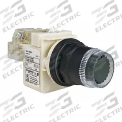 SCHNEIDER Illuminated Push Button: Illuminated, Flush Profile, Non-Metallic, 30 mm, SPDT (MPN 9001SK1L35GH13). Key specifications — Brand: SCHNEIDER; Action: Momentary; Series: 9001SK; Push Button Material Type: Non-Metallic.