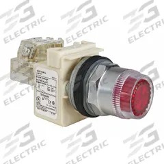 SCHNEIDER Illuminated Push Button: Illuminated, Flush Profile, Non-Metallic, 30 mm, SPDT (MPN 9001K1L35RH13). Key specifications — Brand: SCHNEIDER; Action: Momentary; Series: 9001K; Push Button Material Type: Non-Metallic.