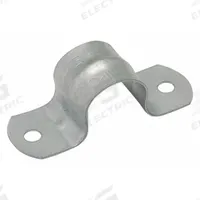 Conduit & Pipe Strap Clamp, Two-Hole: 1 1/2 in Trade Size, Steel, EMT (MPN 2096). Key specifications — Manufacturer Part Number: 2096; Color: Gray; Compatible Conduit Trade Size: 1-1/2 in; Compatible Conduit Type: EMT; Compatible Nominal Conduit/Pipe Size: 1-1/2 in; Compatible Pipe Size: 1-1/2 in; Finish: Electroplated; Material: Steel.