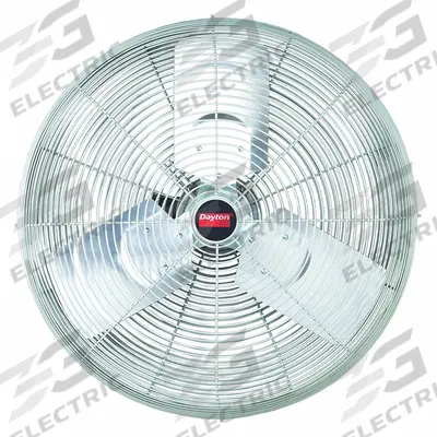 Dayton Mounted Fan: 24 in Blade Dia, 115V AC, 1/4 hp Motor HP, Ceiling/Wall Mount - Corrosion-Resistant Industrial Wall-Mount Fans