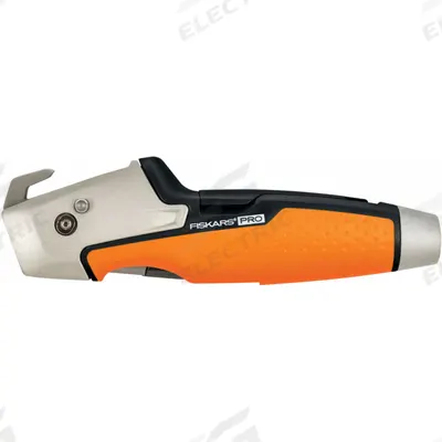 FISKARS Painters Utility Knife: 7 1/2 in Overall Lg, Std Tip, Rubberized, Rubber - Retracting Utility Knives
