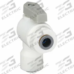 PARKER Manual Two-Way Ball Valve: 1/2 in, Polypropylene, Angle, Push x Push, One-Piece, Lever (MPN LFPP8MVEU8M). Key specifications — Brand: PARKER; Handle: Lever.