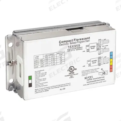 APPROVED VENDOR Ballast: 120 to 277V AC, 1/2 Lamps Supported, 21 W Bulb Watt - Programmed Rapid Start Electronic Fluorescent Ballasts