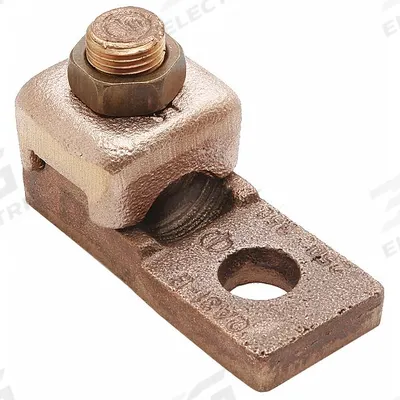 BURNDY Wire Connector: 8 AWG – 4 AWG Wire Sizes, 1/4 in Stud Size - Straight Mechanical Lugs
