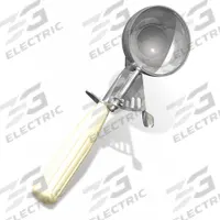 CRESTWARE Disher: 3.8 oz Capacity, 18-8 Stainless Steel/Plastic, NSF Certified, 2 5/8 in Bowl Dia (MPN D10). Key specifications — Manufacturer Part Number: D10; Material: 18-8 Stainless Steel/Plastic; NSF Certified: Yes; Product Type: Thumb Disher; Scoop Size: #10; Brand: CRESTWARE.