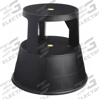 XTEND + CLIMB Step Stool: 15 in Overall Ht, 300 lb Load Cap, 2 Steps, Plastic - Round Rolling Step Stools