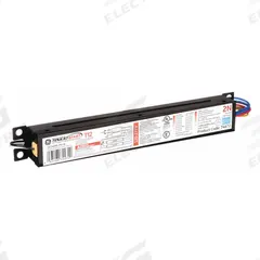 GE LAMPS Fluorescent Ballast: 120 to 277V AC, 1/2 Lamps Supported, 24 W_25 W_45 W Bulb Watt (MPN GE240PS-MV-N). Key specifications — Lamp Types Supported: (1 or 2) F25T12; Brand: GE LAMPS; Number of Lamps Supported: 1.