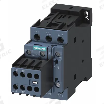 Siemens Power Contactor: Non-Reversing, 3 Poles, 3NO Contacts, 25 A - Non-Reversing IEC Contactors