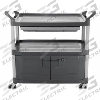 RUBBERMAID COMMERCIAL PRODUCTS Equipment Cart: Enclosed, 300 lb Max Load Capacity - Enclosed Plastic Carts