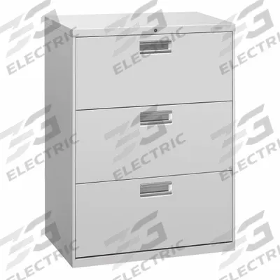 HON Lateral File Cabinet with Drawer: Light Gray, 3 Drawers, 39 1/8 in Overall Ht - Lateral File Cabinets
