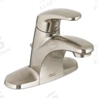 AMERICAN STANDARD Mid Arc Bathroom Faucet: Colony Pro, Metal, Brushed Nickel Finish, Centerset, Arc (MPN 7075002.295). Key specifications — Includes: Drain; Brand: AMERICAN STANDARD; Series: Colony Pro.