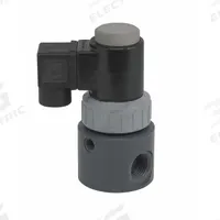 PLAST-O-MATIC Solenoid Valve: 2-Way, Normally Closed, 1/2 in Pipe Size, 120V AC, Inline Single, DIN (MPN EAST4V8W11-120/60-PV). Key specifications — Pipe Size: 1/2 in; Voltage: 120V AC; Brand: PLAST-O-MATIC; Coil Enclosure: Watertight.
