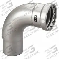 VIEGA MEGAPRESS Crimp Elbow Fitting: 3 in Pipe x 3 in CTS Size, Press-fit, Steel, FKM (MPN 26520). Key specifications — Brand: VIEGA MEGAPRESS.