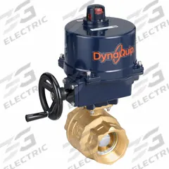 DYNAQUIP CONTROLS Electrically Actuated Two-Way Ball Valve: 3 in, Brass, 115V AC, FNPT x FNPT (MPN EHH2AATE01). Key specifications — Included Mounting: ISO 5211 Actuator Mounting Pad; Brand: DYNAQUIP CONTROLS; Stem Material: Nickel-Plated Brass; Actuator Features: Auxiliary Limit Switch.