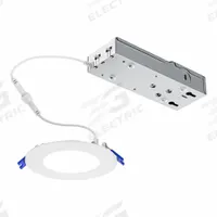 LIGHTOLIER LED Recessed Downlight: 8 in Dia, 1,100 lm_1,300 lm, 2700K/3000K/3500K/4000K/5000K, 18 W (MPN FD8RSLMZ10SCTUW). Key specifications — Trim Color: White; LED Replacement For: 60W INC; Dimmable: Yes; Color Temperature: 2700K; Brand: LIGHTOLIER; Voltage: 120 to 277V AC.