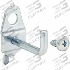 APPROVED VENDOR Single Rod Pegboard Hook: 1/4 in Peg Hole, For 1 in Pegboard Hole Spacing, 10 PK (MPN 5TPC8). Key specifications — Finish: Zinc-Plated; Color: Silver; Locking System: Screw-In; Mounting Type: Surface; Accessory Type: 90-Degree Single Hook; Brand: APPROVED VENDOR.
