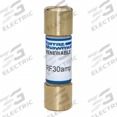 MERSEN Fuse: Class H, RF Series, Fast-Acting, 30 A, 250 V AC, Non-Indicating (MPN RF30). Key specifications — Manufacturer Part Number: RF30; Brand: MERSEN; Series: RF.