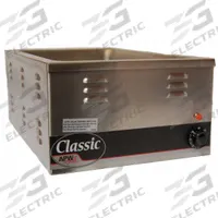 Countertop Warmer: 22 qt Capacity, 1,200 W Watt, 9 3/4 in Overall Ht, 14 1/8 in Overall Wd, W-3VI. Key specifications — Brand: APW WYOTT; Manufacturer Part Number: W-3VI; Product Type: Food Warmer; Voltage: 120V AC.