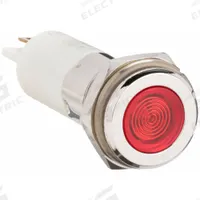 APPROVED VENDOR Flush Panel Light: 12 mm Panel Mounting Hole Dia, LED, Red, Flush Head, H12 (MPN 24M132). Key specifications — Brand: APPROVED VENDOR; Electrical Connection: 0.11 Male Quick Disconnect.