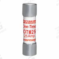 MERSEN Fuse: OTM Series, Midget, Fast-Acting, 25 A, 250 V AC, 13/32 in x 1 1/2 in, Non-Indicating (MPN OTM25). Key specifications — attr1287209: OTM; attr211192: MERSEN.