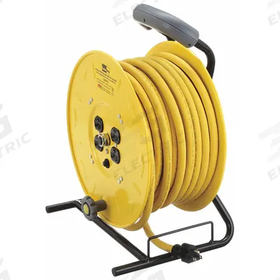 APPROVED VENDOR Extension Cord Reel: 100 ft Cord Lg, 12 AWG, 5-20R Retractable End, SO - Hand-Winding Cord Reels