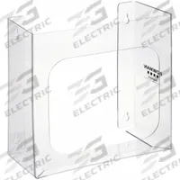 Protection Dispenser: Wall, 11 3/8 in x 5 1/4 in x 11 7/32 in, PETG, Clear (MPN BP-007). Key specifications — Dispensing Method: Open Front and Open Top; Mounting Location: Wall; Material: PETG; Dispenser Capacity: 1 Box; Products Dispensed: Shoe Covers (Boxed); Dispenser Style: Tray; Brand: BOWMAN DISPENSERS.