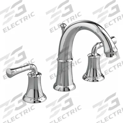 AMERICAN STANDARD Mid Arc Bathroom Faucet: Delancey, Brass, Polished Chrome Finish, Widespread - Widespread Handle Bathroom Faucets