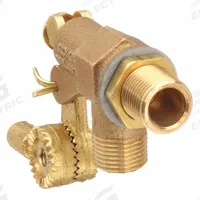 BOB Float Valve: For Water Media, Angle Valve Body, Float Valve Body, Bulkhead, Brass, 3/4 in MNPT (MPN R700L-3/4). Key specifications — Mounting: Bulkhead; Arm Adjustability: Adjustable; Connection Gender - Side 1: Male; Connection Gender - Side 2: Male; Brand: BOB; Connection Type - Side 1: NPT; Connection Type - Side 2: NPT; Flow Rate: 40 gpm @ 85 psi.