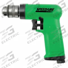 SPEEDAIRE Air-Powered Drill: 3/8 in Chuck, Light Duty, 2,000 RPM, 0.4 hp, Keyed (MPN 10D240). Key specifications — attr1320790: SPEEDAIRE.