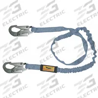 CONDOR Shock-Absorbing Lanyard: Tubular Webbing, Steel Snap Hook, Steel Snap Hook, 310 lb Capacity (MPN 19F382). Key specifications — Brand: CONDOR; Color: Blue; Visual Load Indicator: Yes; Shock-Absorbing Lanyard Material: Polyester.
